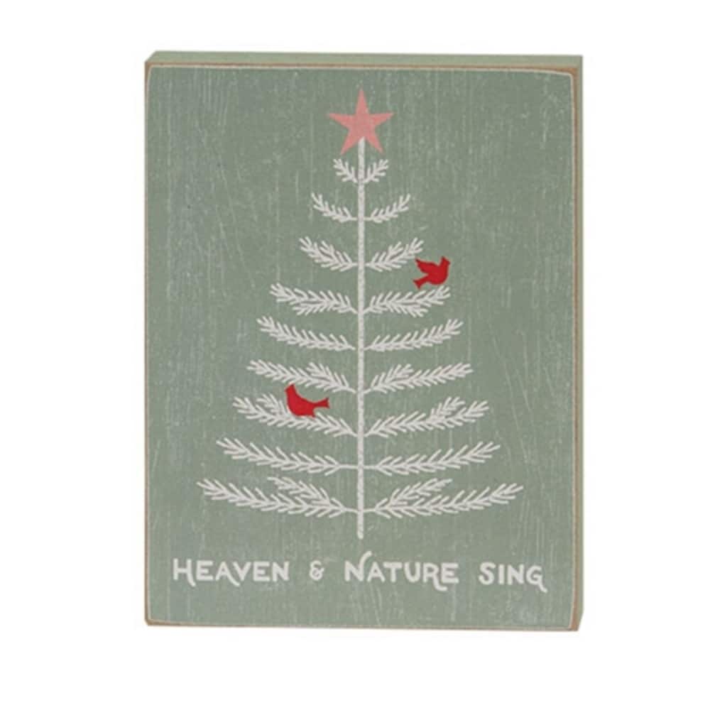 Heaven & Nature Cardinal Christmas Tree Wooden Block - 4.50" x 0.75" x 6"