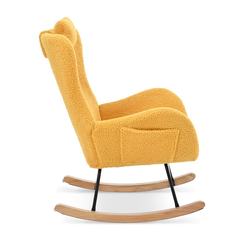 26.38" High Back Rocking Chair with Pocket