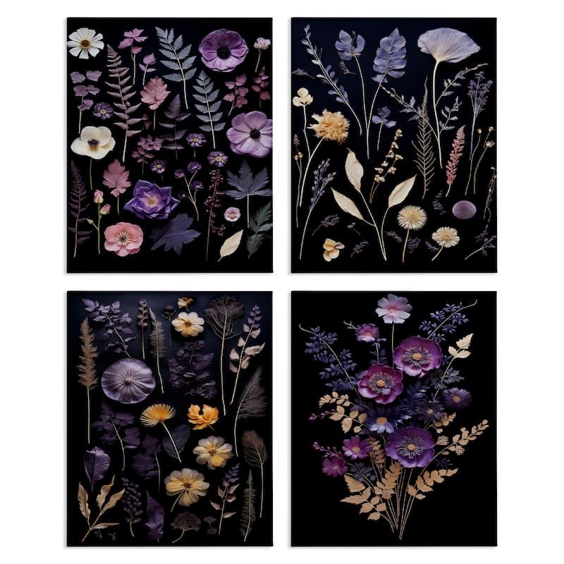 Stupell Dimensional Cottage Flower Sprigs Canvas Wall Art Design By Heidi Kuntz (Set of 4) - 16 x 20