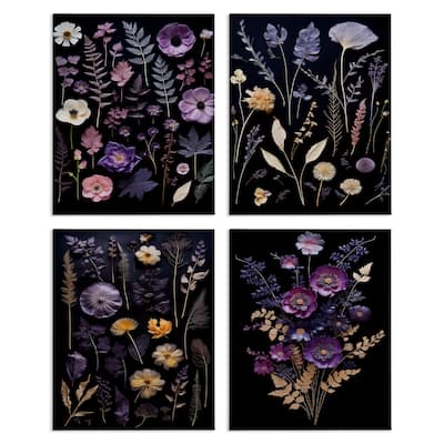 Stupell Dimensional Cottage Flower Sprigs Canvas Wall Art Design By Heidi Kuntz (Set of 4)