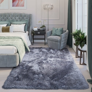 Glorious Collection 3-inch Thick Pile Solid Large Shag Area Rug - Bed ...