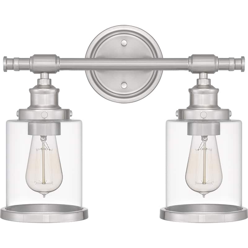 Dixie 2-Light Brushed Nickel Vanity Light