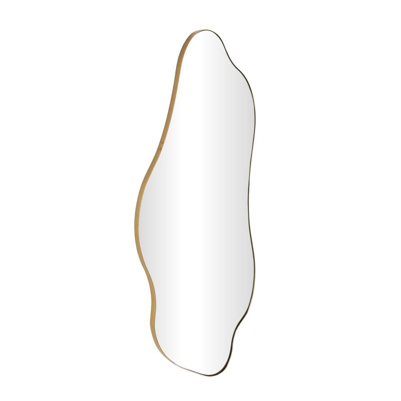 Metal Abstract Wavy Wall Mirror - Gold - Roche River Decor