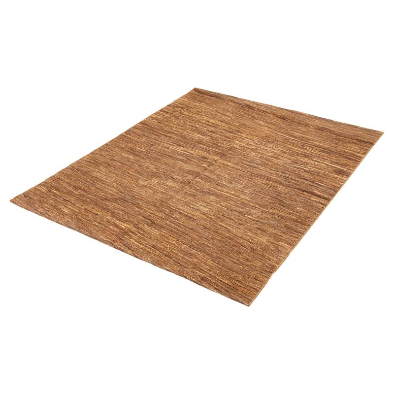 ECARPETGALLERY Flat-Weave Natural Brown Wool Tapestry Kilim - 6'4 x 8'2
