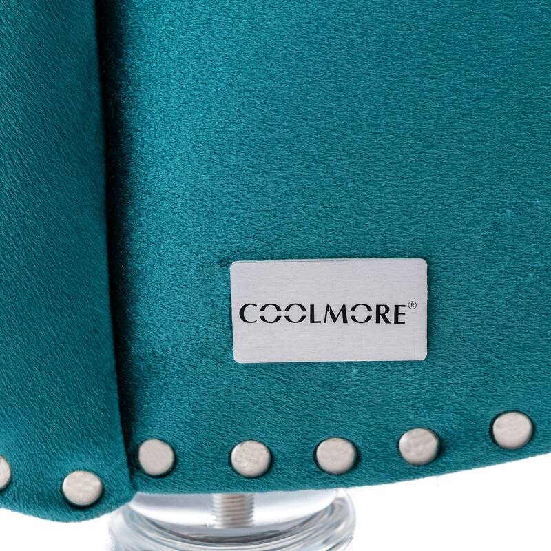 Velvet Chaise Lounge Chair with Toss Pillow,Tufted Button Lounge Chair with Acrylic Legs,Teal