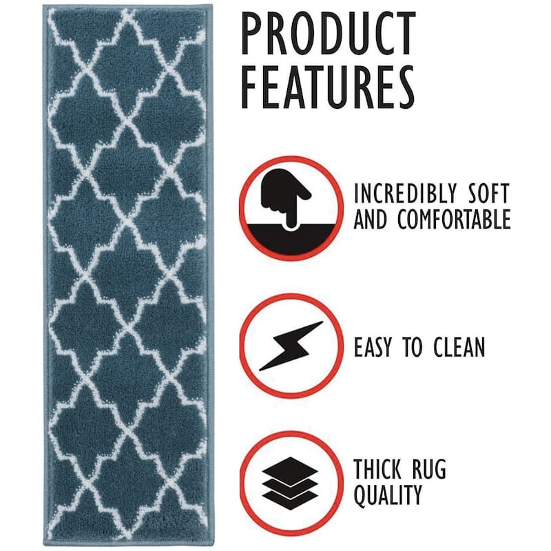 SUSSEXHOME Geometric Stair Treads with Easy to Install Double Adhesive Tape 9" x 28"