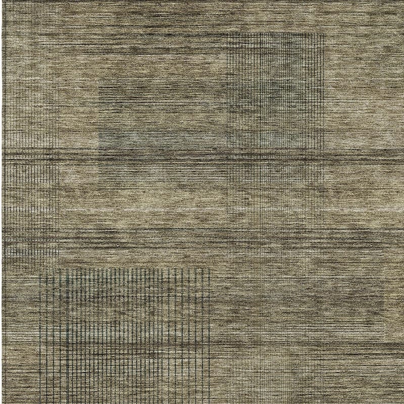 HomeRoots Striped Transitional Rectangle Outdoor Rug