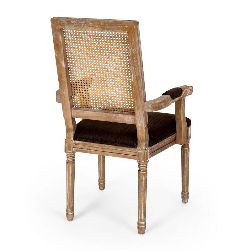 2 Set French Dining Chair Rattan Back Accent Chairs Retro Lounge Chair