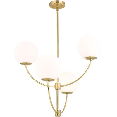 Vaxcel Lighting H0295 Avers 4 Light 26" Wide Chandelier with Frosted