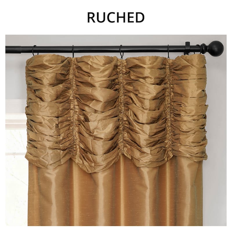Exclusive Fabric Ruched Textured Faux Dupioni Silk Curtain (1 Panel)