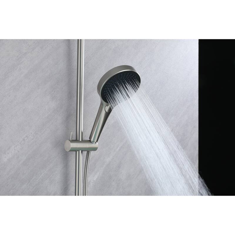 Ella Laydown 30x60 Walk in Bathtub, Waterfall Wall Mount Faucet, Hand Shower, Slider Bar in Brushed Nickel