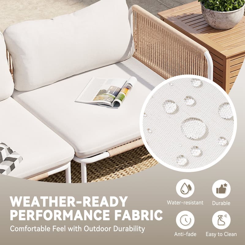 Outdoor Cushioned Sectional Sofa Chat Set Patio Furniture Conversation Set, Free Combination