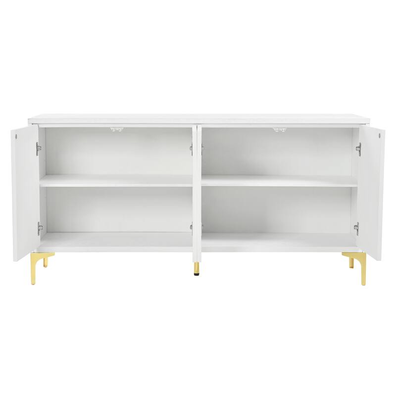 Multi-Functional Storage Cabinet,Four-Door Sideboard with Adjustable Shelves, Suitable for Study, Entryway and Living Room