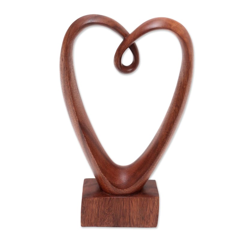 Novica Handmade Valentine Edition Wood Statuette