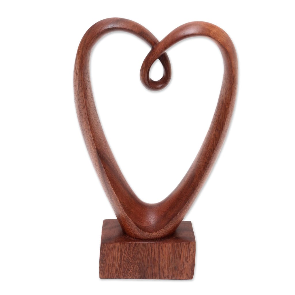 Novica Handmade Valentine Edition Wood Statuette