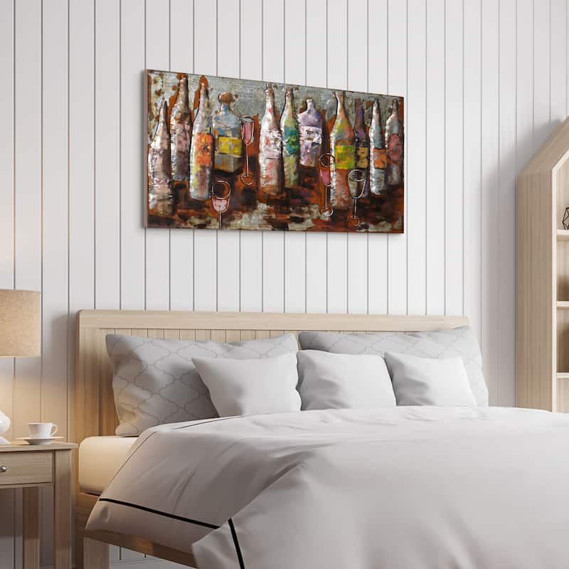 "5 O'Clock" Mixed Media Iron Hand Painted 3D Wall Art