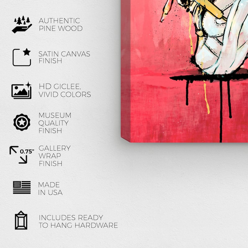 Wynwood Studio Canvas Fashion and Glam Hype Beast Sneakers White and Coral Glam Wall Art Canvas Print