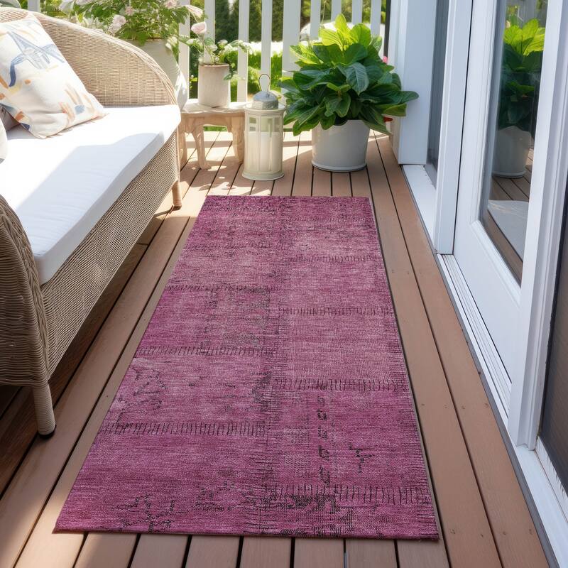 Machine Washable Indoor/ Outdoor Chantille Boho Traditional Rug