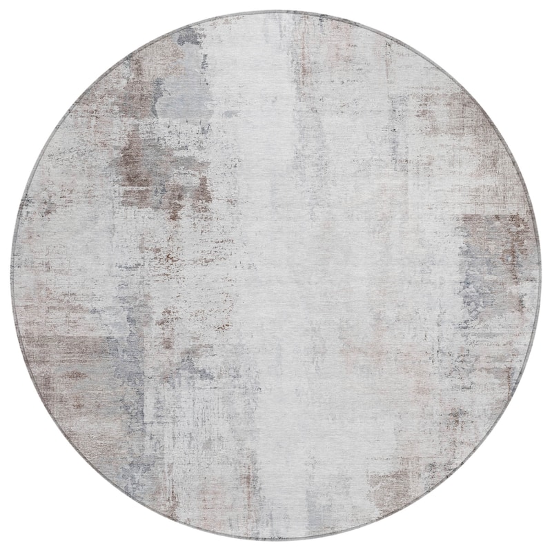 Machine Washable Indoor/Outdoor Abstract Solid Chantille Rug