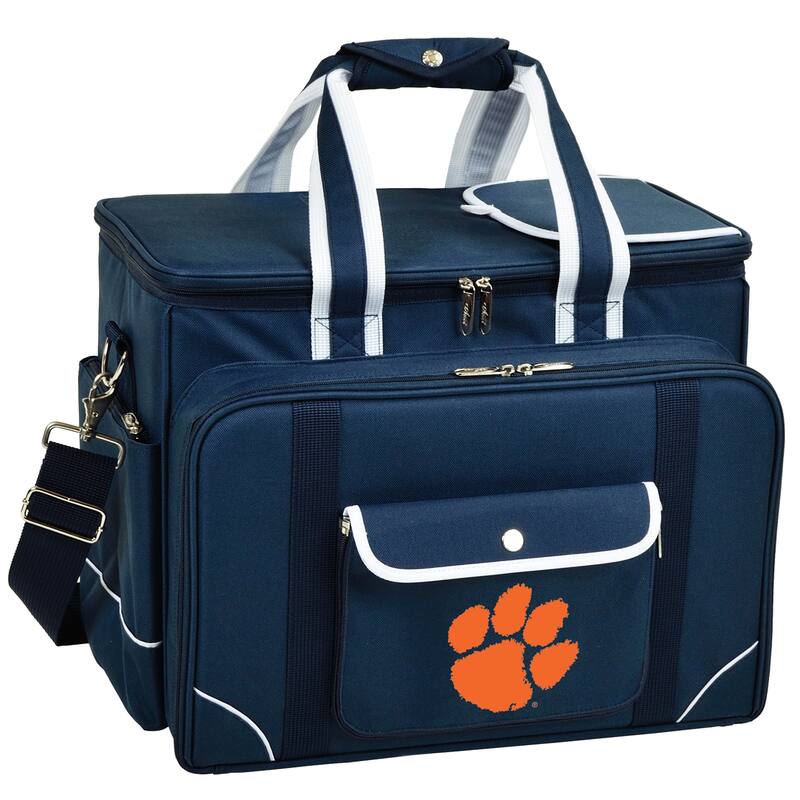 NCAA Clemson Tigers Insulated Picnic Cooler with Service for Four