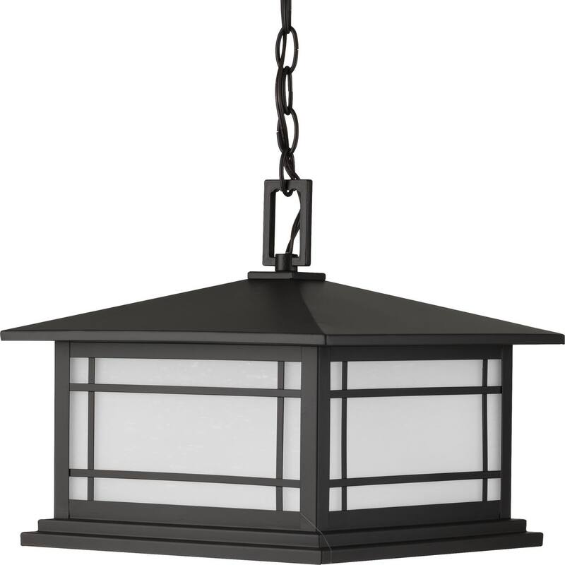 Oakcliff 1-Light Bronze Craftsman Outdoor Hanging Lantern Light - 12.200" x 15.600" x 15.600" - 12.200" x 15.600" x 15.600"