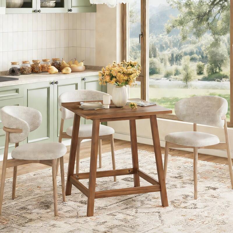 Solid Wood Bar Table, 31. 5 Inch Small Square Pub Bistro Table