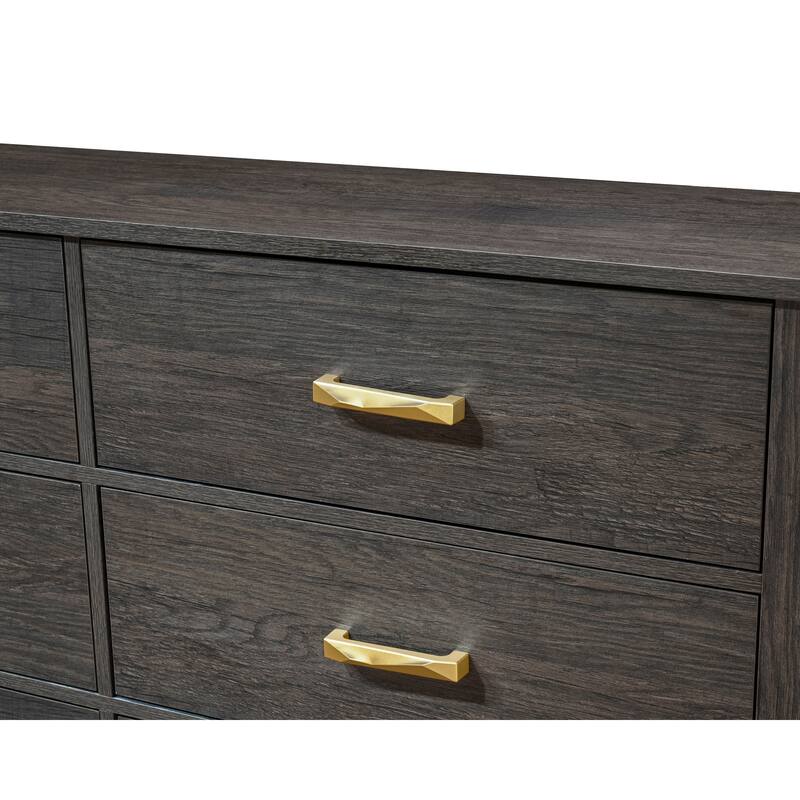 Wedro 4 Piece Dark Brown Rustic Panel Bedroom Set
