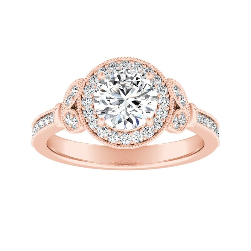 Auriya 14k Gold 1 1/4ctw Vintage Moissanite Engagement Ring - Rose - 9.5