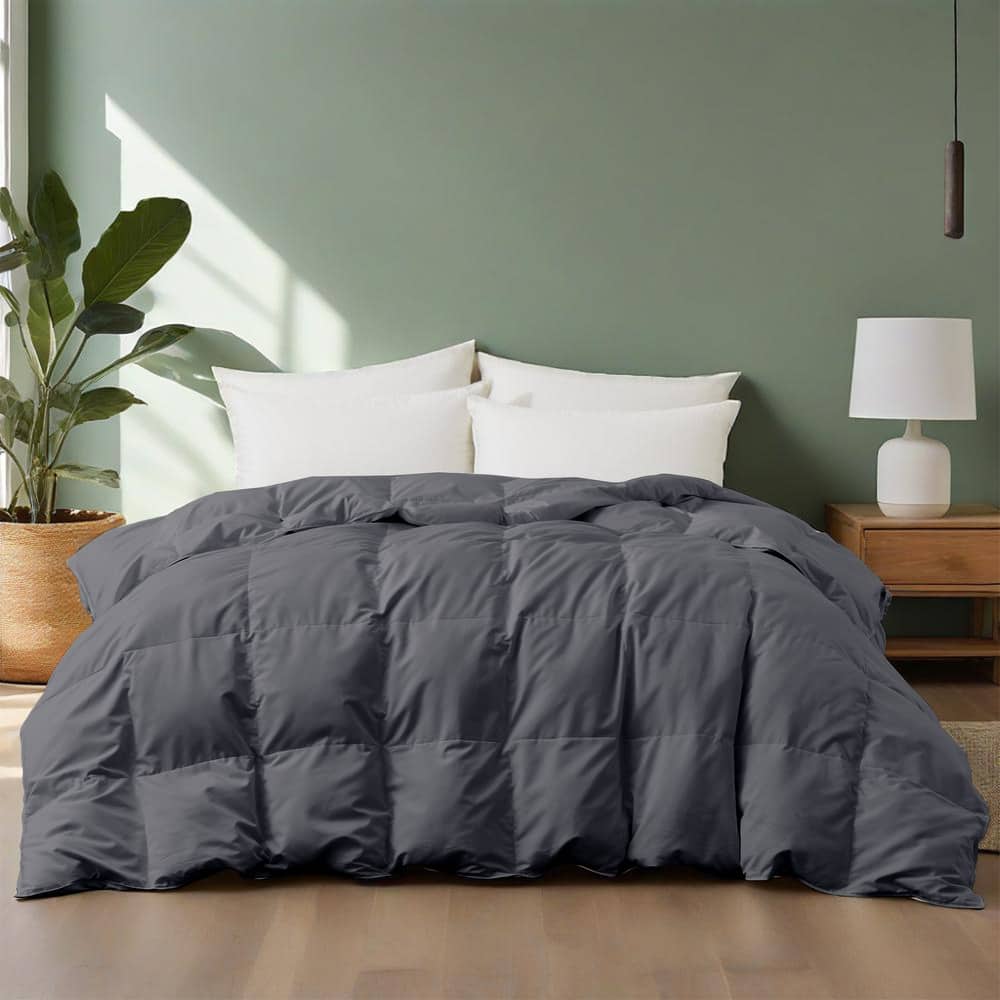 Lightweight to All-season White Goose Down Feather Fiber Comforter Duvet Insert