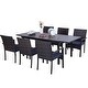 preview thumbnail 32 of 30, Seats of 7 & 9 Outdoor Dining Table Sets, Expandable Rectangular Metal Dining Table and 6 / 8 Rattan Chairs
