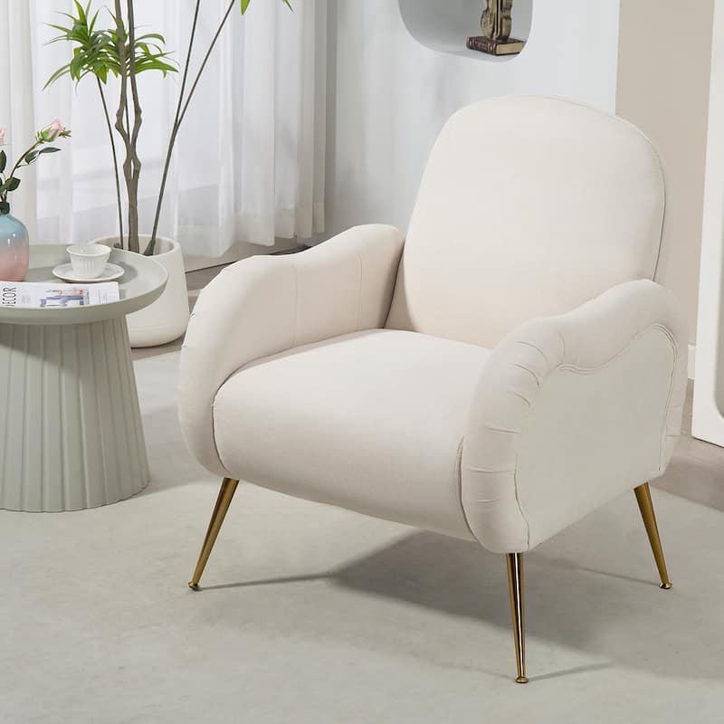 Accent Chair With Metal Gold Legs