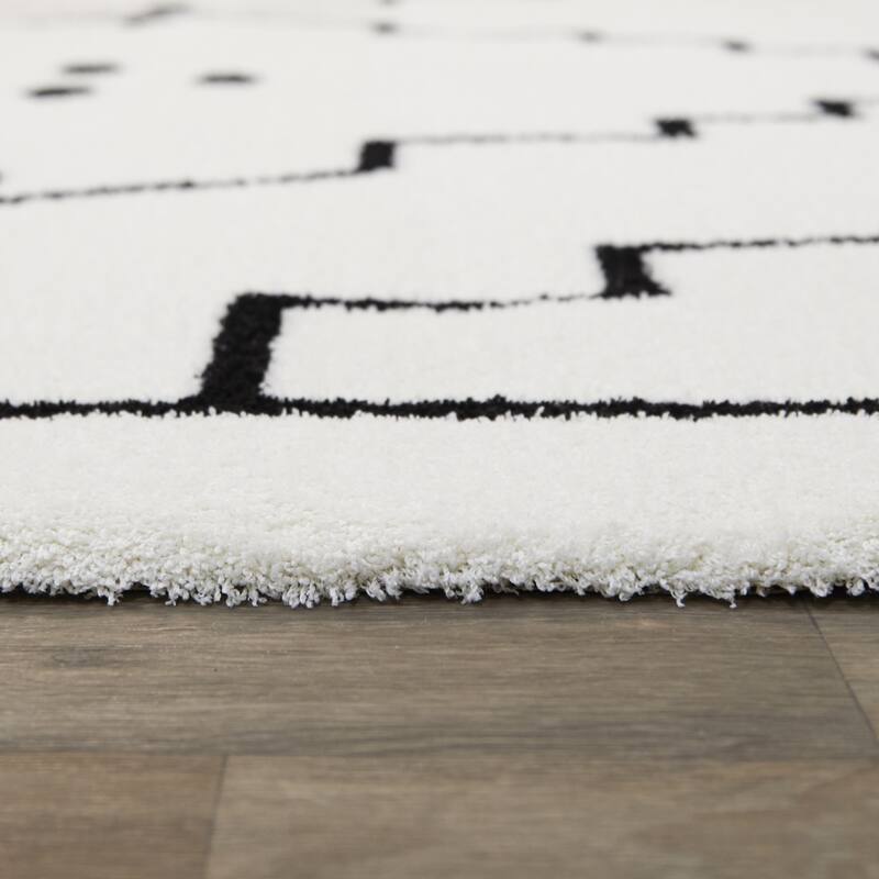 Miklos Modern Medallion Area Rug - 5'3" x 7' - White