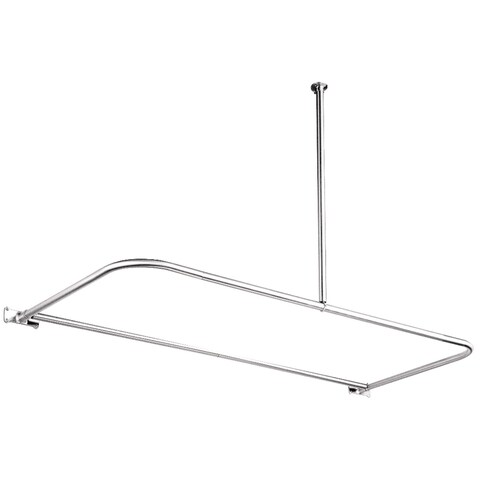 D-Type Shower Rod in Polished Chrome - Polished Chrome