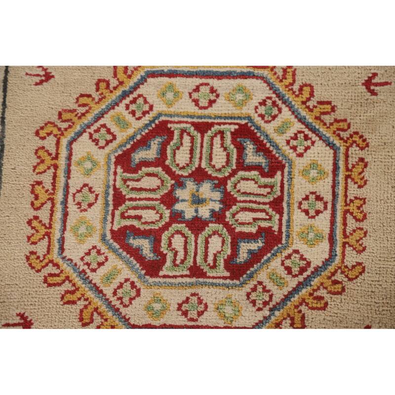 Geometric Kazak Runner Rug Handmade Wool Carpet - 2'10" x 13'0"