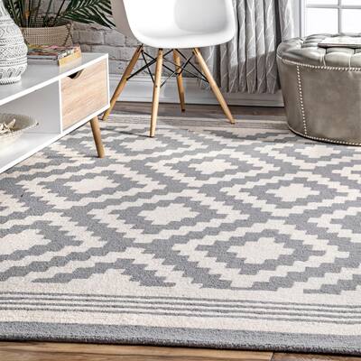Nuloom Handmade Wool Natural Fibers Moroccan Trellis Area Rug