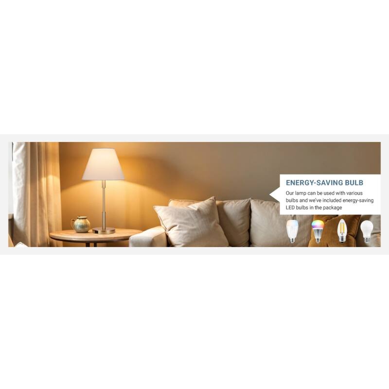 Kenroy Home Marlow Lamp with USB ports - Antique Brass - Set of 2