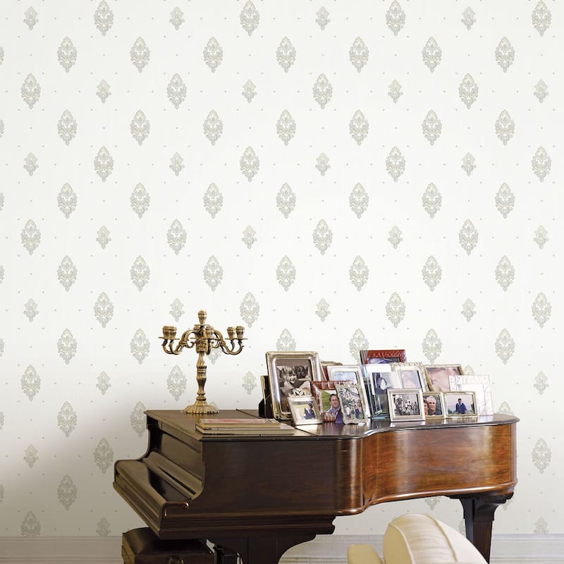 Galerie Wallcoverings Opulence Collection Italian Motif Vinyl on Non-woven Glitter/Shimmer Wallpaper Roll Double Width