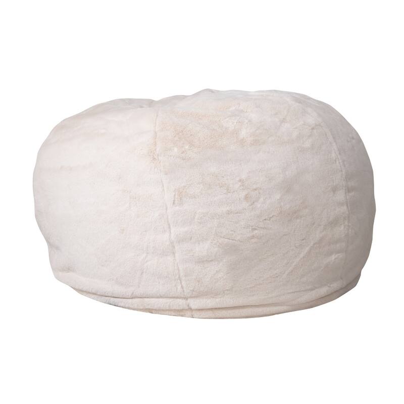 Oversized Refillable Bean Bag Chair for Kids and Adults - White Furry
