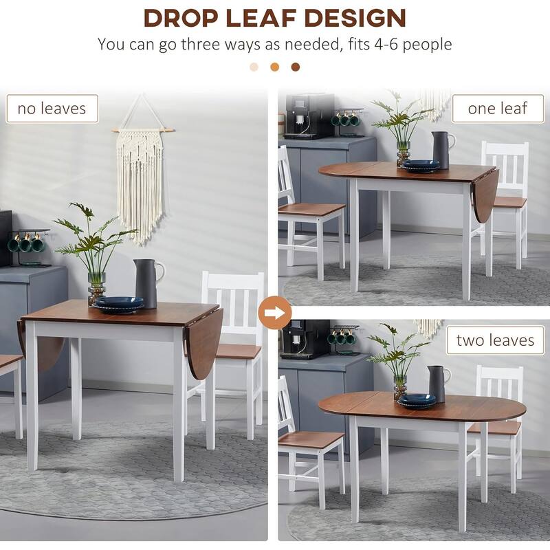 Solid Wood Folding Dining Table Expandable Folding Round Table