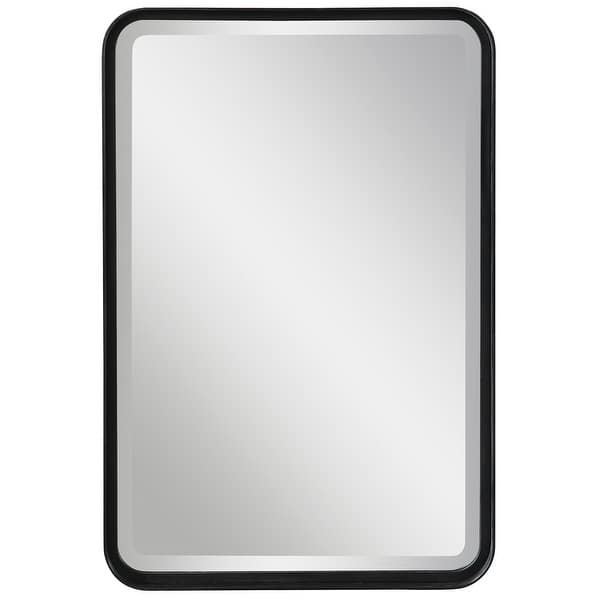 slide 1 of 7, Uttermost Croften Black Vanity Mirror