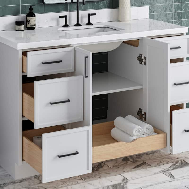 Ariel K54-BC Kelly 54" Double Free Standing Vanity Cabinet Only