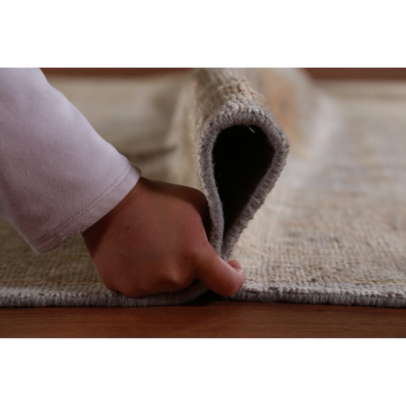 Hand Knotted Oriental 100% Wool Carpet Transitional All-Over Greys & Charcoal Oushak Area Rug - 11' 10'' X 8' 10''