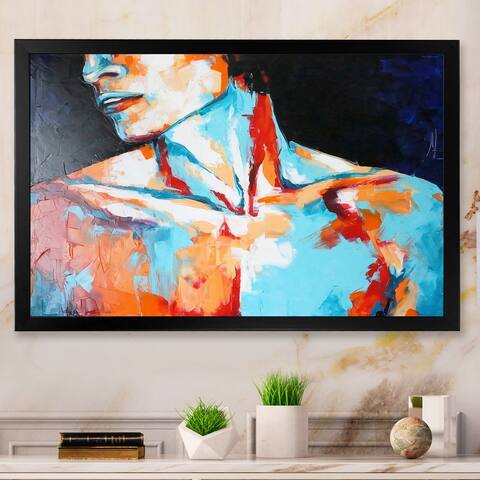 Designart "Pastel Artistic Seduction Man" Modern Framed artwork