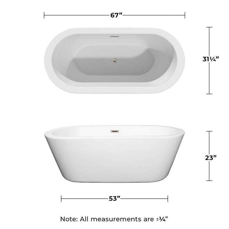 Wyndham Collection Mermaid 67" Free Standing Acrylic Soaking Tub with