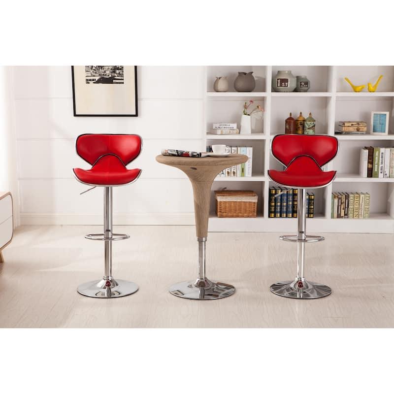 Bistro Swivel Barstool Red Dining Chair Counter Chair (Set of 2)