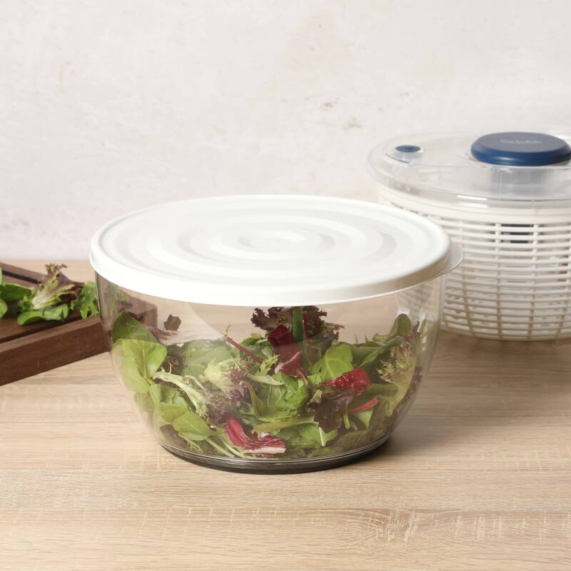 Sur La Table Kitchen Essential 6.3 Qt Salad Spinner, Fruit Wahser, Fruit Washing Bowl with Strainer, Vegertable Cleaner