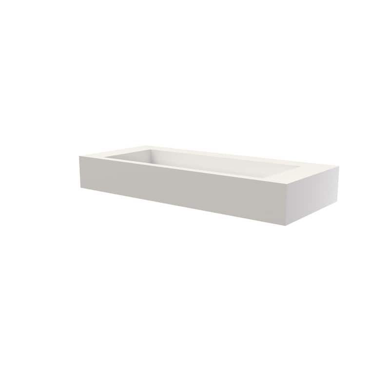 MEDUNJESS 42" Bathroom Sink Solid Surface Bathroom Vessel Sink - 42''
