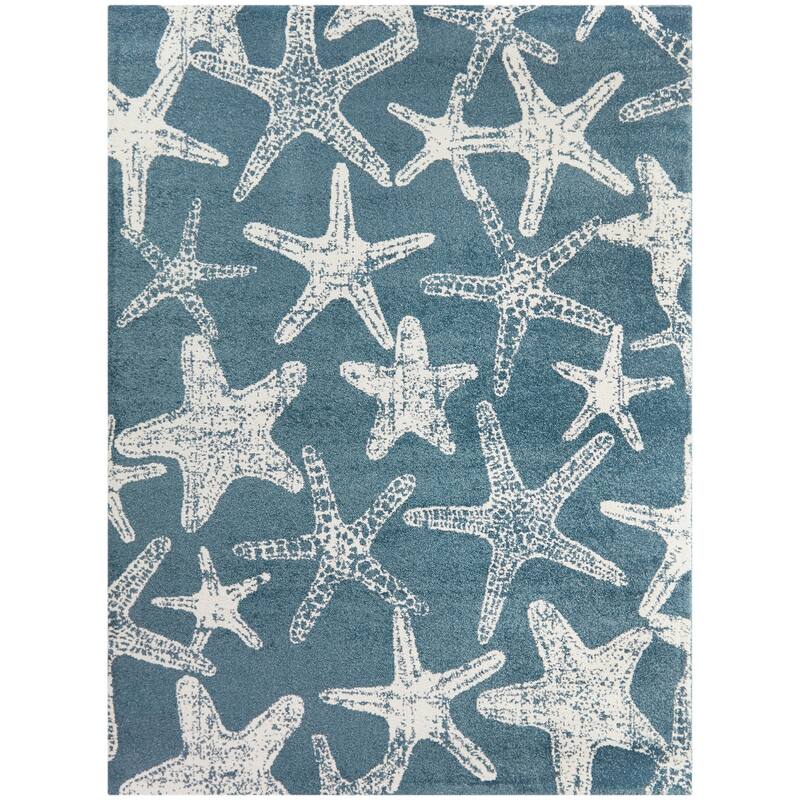 Leyton Nautical Solid Starfish Coastal Area Rug