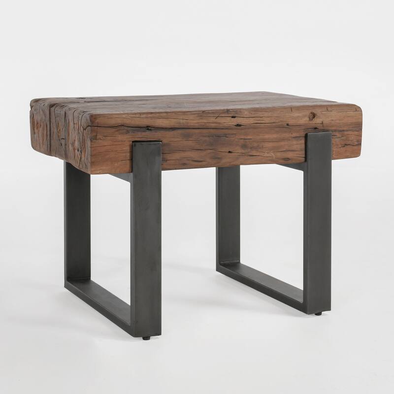 Classic Home Duarte 30" Industrial Reclaimed Solid Wood End Table