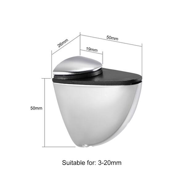 Glass Shelf Bracket , Glass Clamp Solid Zinc Alloy Adjustable for 3